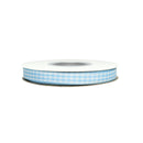 3/8" Gingham Check Ribbon | Blue (312)/White (029) | 25 Yard Roll