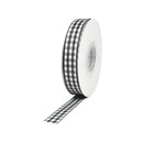 5/8" Gingham Check Ribbon | Black (030)/White (029) | 25 Yard Roll