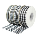 5/8" Gingham Check Ribbon | Black (030)/White (029) | 25 Yard Roll