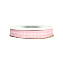 5/8" Gingham Check Ribbon | Lt Pink (117)/White (029) | 25 Yard Roll