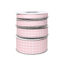 5/8" Gingham Check Ribbon | Lt Pink (117)/White (029) | 25 Yard Roll