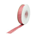 5/8" Gingham Check Ribbon | Red (250)/White (029) | 25 Yard Roll