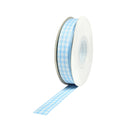 5/8" Gingham Check Ribbon | Blue (312)/White (029) | 25 Yard Roll