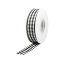 7/8" Gingham Check Ribbon | Black (030)/White (029) | 25 Yard Roll