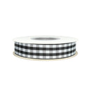 7/8" Gingham Check Ribbon | Black (030)/White (029) | 25 Yard Roll