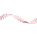 7/8" Gingham Check Ribbon | Lt Pink (117)/White (029) | 25 Yard Roll