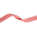 7/8" Gingham Check Ribbon | Red (250)/White (029) | 25 Yard Roll
