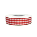 7/8" Gingham Check Ribbon | Red (250)/White (029) | 25 Yard Roll
