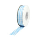 7/8" Gingham Check Ribbon | Blue (312)/White (029) | 25 Yard Roll