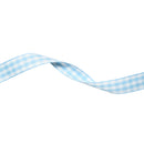 7/8" Gingham Check Ribbon | Blue (312)/White (029) | 25 Yard Roll