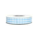 7/8" Gingham Check Ribbon | Blue (312)/White (029) | 25 Yard Roll