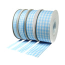7/8" Gingham Check Ribbon | Blue (312)/White (029) | 25 Yard Roll