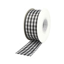 1 1/2" Gingham Check Ribbon | Black (030)/White (029) | 25 Yard Roll