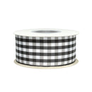 1 1/2" Gingham Check Ribbon | Black (030)/White (029) | 25 Yard Roll
