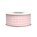 1 1/2" Gingham Check Ribbon | Lt Pink (117)/White (029) | 25 Yard Roll