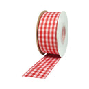 1 1/2" Gingham Check Ribbon | Red (250)/White (029) | 25 Yard Roll