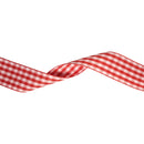1 1/2" Gingham Check Ribbon | Red (250)/White (029) | 25 Yard Roll