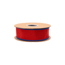 1 1/2" Wired Dupioni Ribbon | Red w/ Navy Blue Backing | 10 Yard Roll