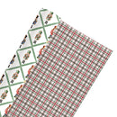 24" x 417' Reversible Holiday Wrapping Paper Half Ream | Norfolk Pine Nutcracker/Small Red and Green Plaid