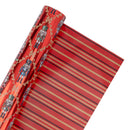 24" x 417' Reversible Holiday Wrapping Paper Half Ream | Ruby Nutcracker/Black and Gold Stripe