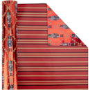 24" x 417' Reversible Holiday Wrapping Paper Half Ream | Ruby Nutcracker/Black and Gold Stripe