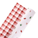 24" x 417' Holiday Reversible Wrapping Paper Half Ream | Christmas Cuties on Stripes and Merry Checks