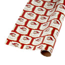 30" x 10' Holiday Reversible Metallic Wrapping Paper | Vintage Santa Plaques and Red/Green Holiday Scrolls