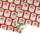 30" x 10' Holiday Reversible Metallic Wrapping Paper | Vintage Santa Plaques and Red/Green Holiday Scrolls
