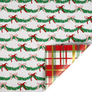 30" x 10' Holiday Reversible Metallic Wrapping Paper | Garland and Bows and Bold Holiday Plaid