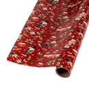 30" x 10' Holiday Reversible Metallic Wrapping Paper | Holly Nutcracker and Gold Holiday Scroll