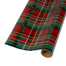30" x 10' Holiday Reversible Metallic Wrapping Paper | Rich Plaid and Holiday Floral and Ribbons