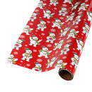 30" x 10' Holiday Reversible Wrapping Paper | Vintage Snowman and Starburst on Blue
