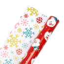 30" x 10' Holiday Reversible Wrapping Paper | Vintage Snowman Faces and Vintage Snowflakes