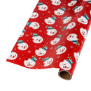 30" x 10' Holiday Reversible Wrapping Paper | Vintage Snowman Faces and Vintage Snowflakes
