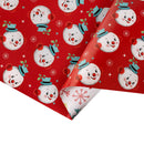 30" x 10' Holiday Reversible Wrapping Paper | Vintage Snowman Faces and Vintage Snowflakes