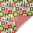 30" x 10' Holiday Reversible Wrapping Paper | Christmas Geometric and Red/White Stripe