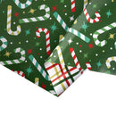30" x 10' Holiday Reversible Wrapping Paper | Modern Candy Cane and Geo Plaid