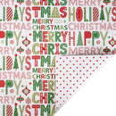 30" x 10' Holiday Reversible Wrapping Paper | Holiday Wishes and Red Polka Dot