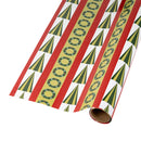 30" x 10' Holiday Reversible Wrapping Paper | Modern Wreaths and Trees and Multi-colored Starburst
