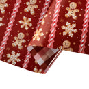 30" x 10' Holiday Reversible Wrapping Paper | Gingerbread Cookies and Holiday Checks