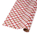 30" x 10' Holiday Reversible Wrapping Paper | Gingerbread Plaid and Gingerbread Linework