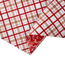 30" x 10' Holiday Reversible Wrapping Paper | Gingerbread Plaid and Gingerbread Linework