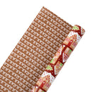 30" x 10' Holiday Reversible Wrapping Paper | Gingerbread Houses on Red and Icing Swirls