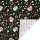 30" x 10' Holiday Reversible Wrapping Paper | Santa w/ Treats and Merry Christmas Script