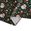 30" x 10' Holiday Reversible Wrapping Paper | Santa w/ Treats and Merry Christmas Script