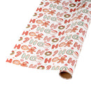 30" x 10' Holiday Reversible Wrapping Paper | HO HO Treats and Red/White Diagonal Stripe