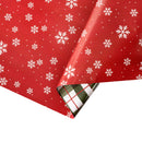 30" x 10' Holiday Reversible Wrapping Paper | Falling Snowflakes and Santa Plaid