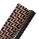 30" x 10' Holiday Reversible Wrapping Paper | Fashion Plaid and Brown Herringbone