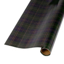 30" x 10' Holiday Reversible Wrapping Paper | Fashion Plaid and Brown Herringbone