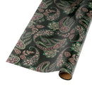 30" x 10' Holiday Reversible Wrapping Paper | Green Paisley and Animal Print